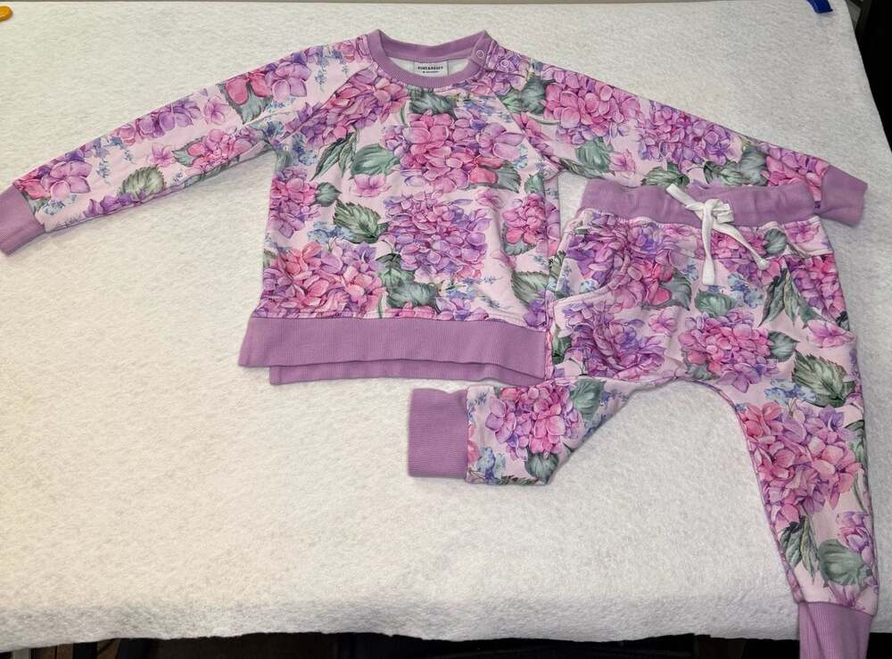 Bums & Roses You had me at Hydrangea Two-Piece Sweatshirt & Jogger Set